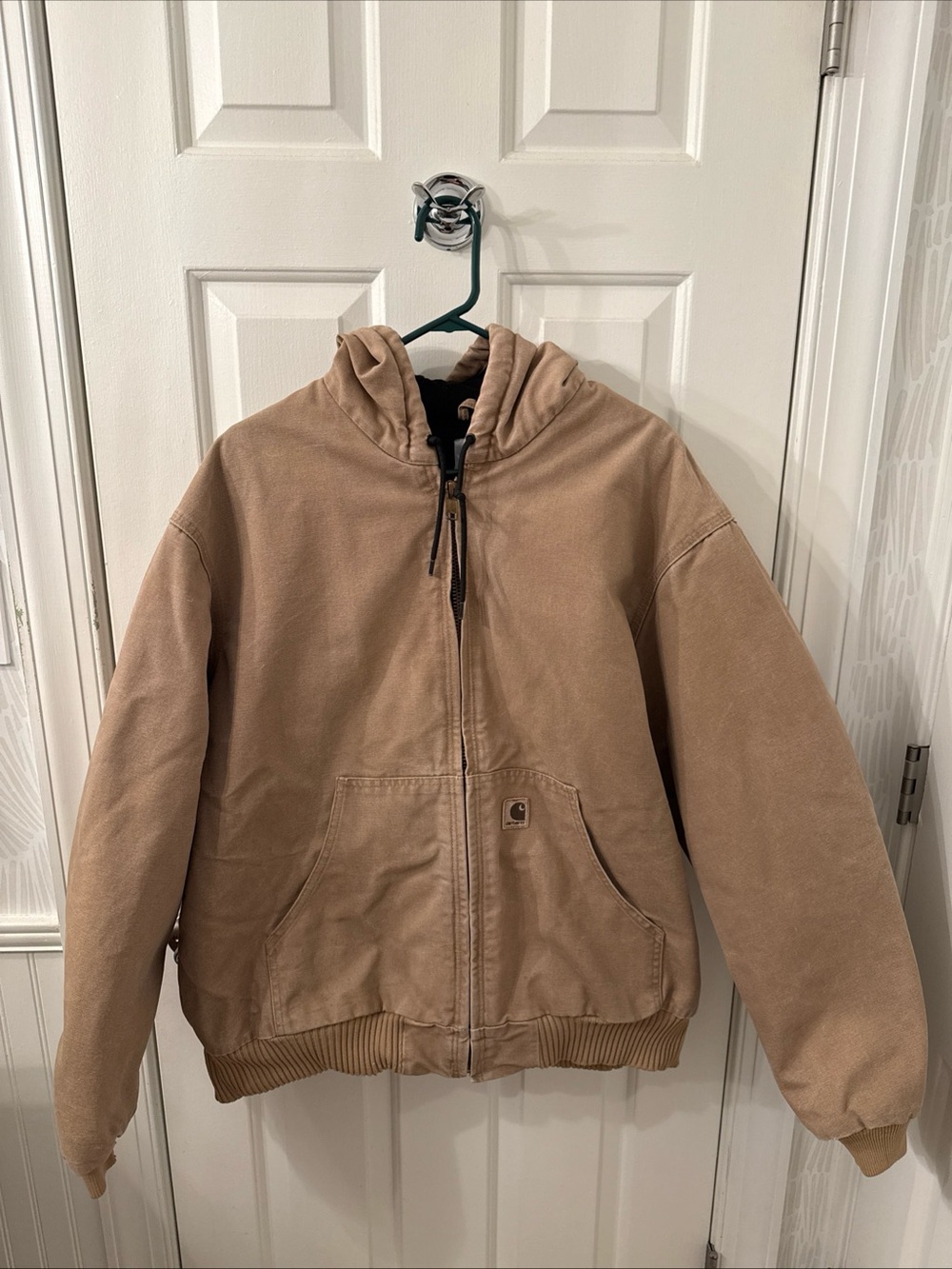 Carhartt Men’s J130 Saddle Brown Hooded Duck Canvas Jacket